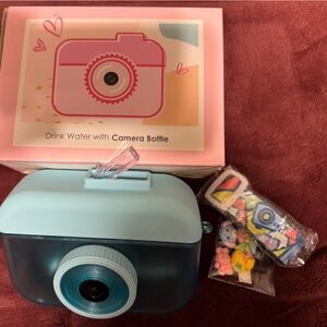 Blue and Pink Camera Water Bottle